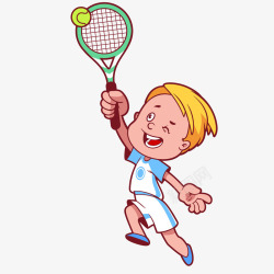 打网球的男孩男孩打网球矢量图高清图片