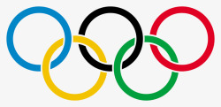 五彩碎花奥运五环运动比赛标志图标高清图片