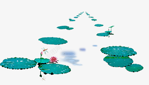 创意湖面上的荷叶png免抠素材_88icon https://88icon.com 创意湖面上的荷叶 荷花 蜻蜓