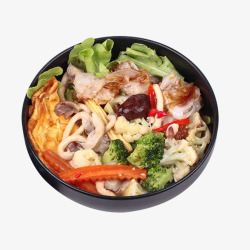 大杂烩骨汤面素材