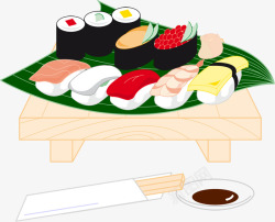 寿司生鱼片手绘图素材