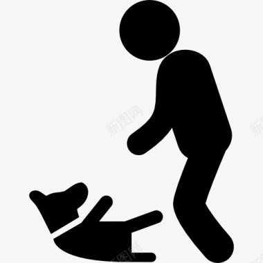 爪子的狗玩的人图标图标