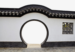 中式对称建筑中式拱门古建筑高清图片