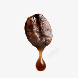 棕色咖啡盒滴水咖啡豆高清图片