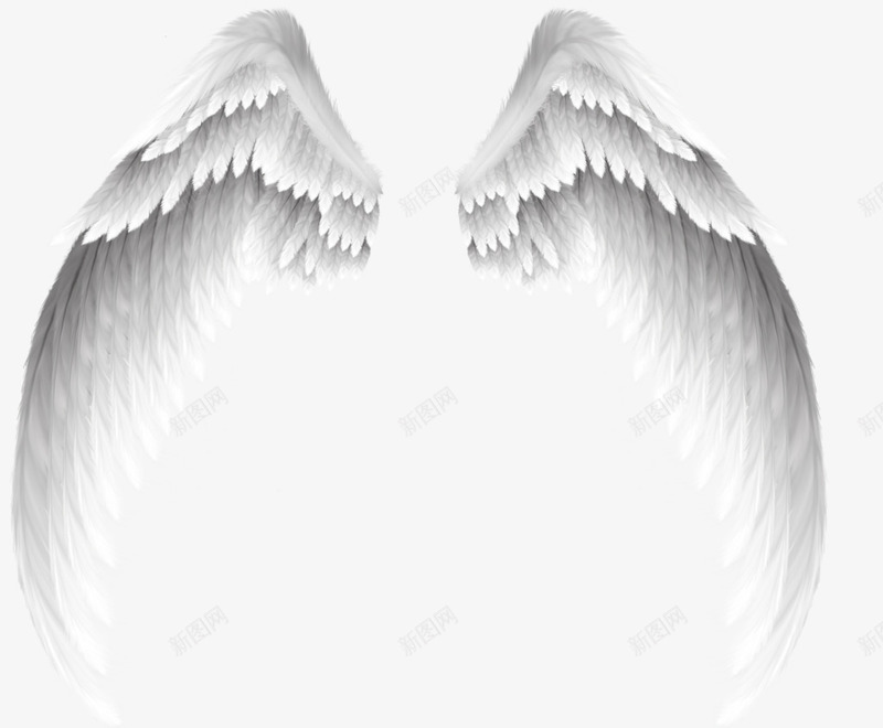 白色漂亮天使翅膀png免抠素材_88icon https://88icon.com 天使 天使与魔鬼 天使羽翼 渐变 白色 翅膀
