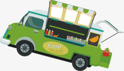 食品移动贩卖车矢量图素材