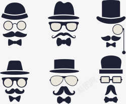 男士眼镜戴帽子眼镜小胡子男士高清图片