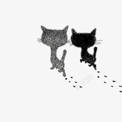 可爱脚印黑色猫咪高清图片