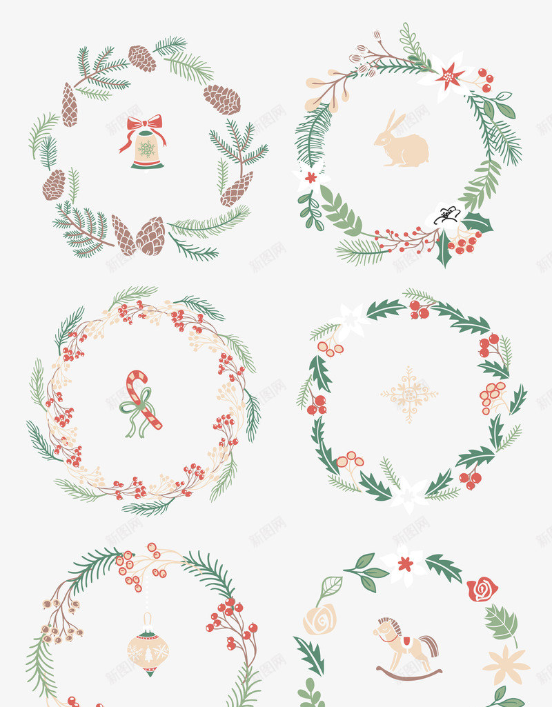 精美花环psd免抠素材_88icon https://88icon.com 合集 圣诞节 精美 花环 花边 装饰 边框