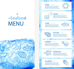 海鲜菜单矢量图素材