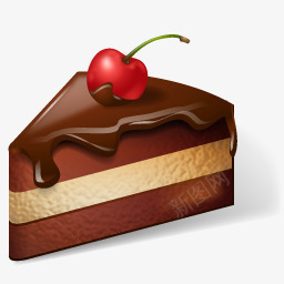 巧克力蛋糕3D食品图标图标