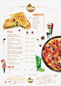 披萨店菜单海报