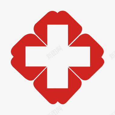 青色医疗图标红色十字医疗logo标志矢量图图标图标
