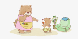 小熊和妈妈素材