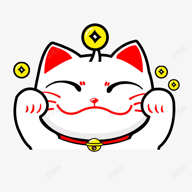 卡通招财猫png免抠素材_88icon https://88icon.com 动物 可爱卡通 招财猫 猫咪 金币