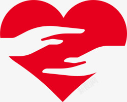 爱心献血图标红色扁平手掌爱心高清图片