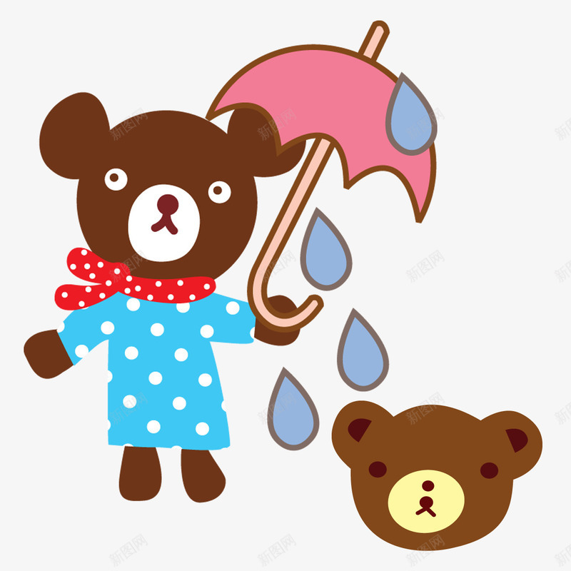 打伞的小熊png免抠素材_88icon https://88icon.com PNG图形 PNG装饰 卡通 玩具 装饰 雨伞