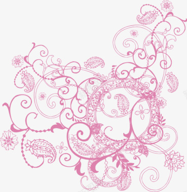 矢量旋涡纹装饰刺绣花纹图标图标