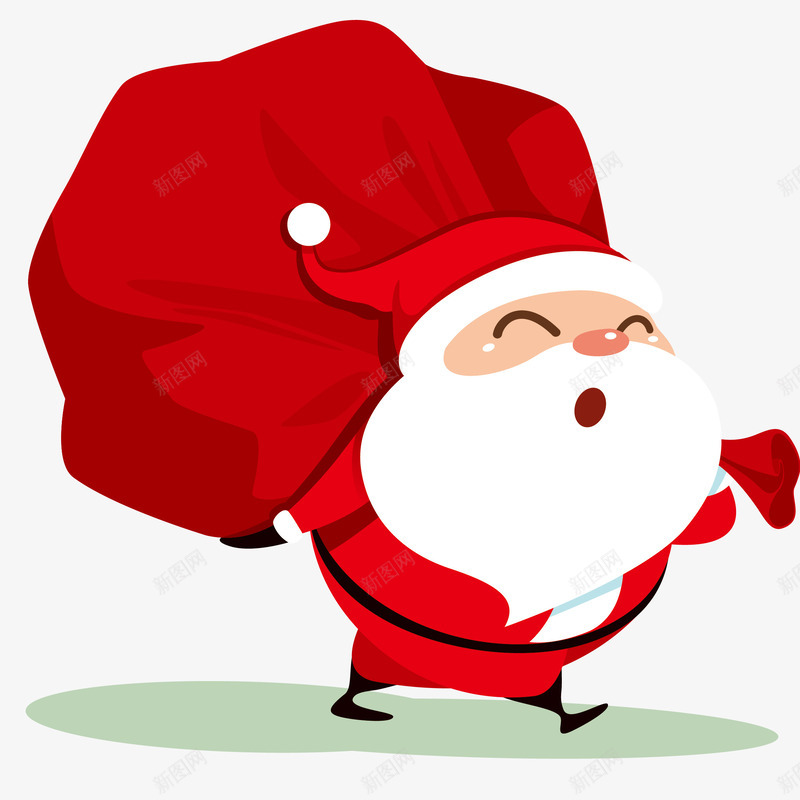 圣诞老人背着一袋礼物插画矢量图ai免抠素材_88icon https://88icon.com 免抠PNG 圣诞帽 圣诞老人背着一袋礼物插画 圣诞节 矢量图 红色 背包袱的圣诞老人 节日 送礼物