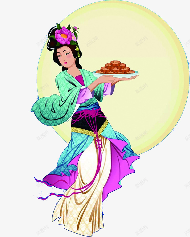 嫦娥月饼背景中秋节png免抠素材_88icon https://88icon.com 中秋节 嫦娥 月饼 背景