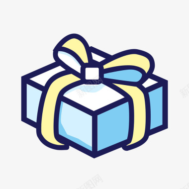 网页UI扁平化礼物盒图标图标