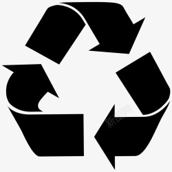 可回收回收循环三箭头图图标高清图片