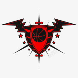 暗黑系体育篮球徽章素材