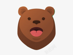棕色熊头素材