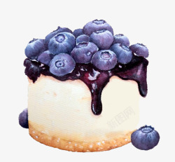港式甜品卡通蓝莓蛋糕高清图片
