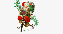 圣诞老人骑单车素材
