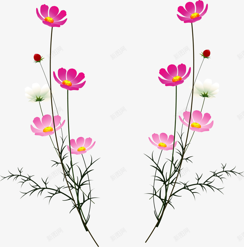 手绘花草矢量图ai免抠素材_88icon https://88icon.com 手绘 花卉 花草 矢量图