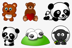 熊猫和小羊素材