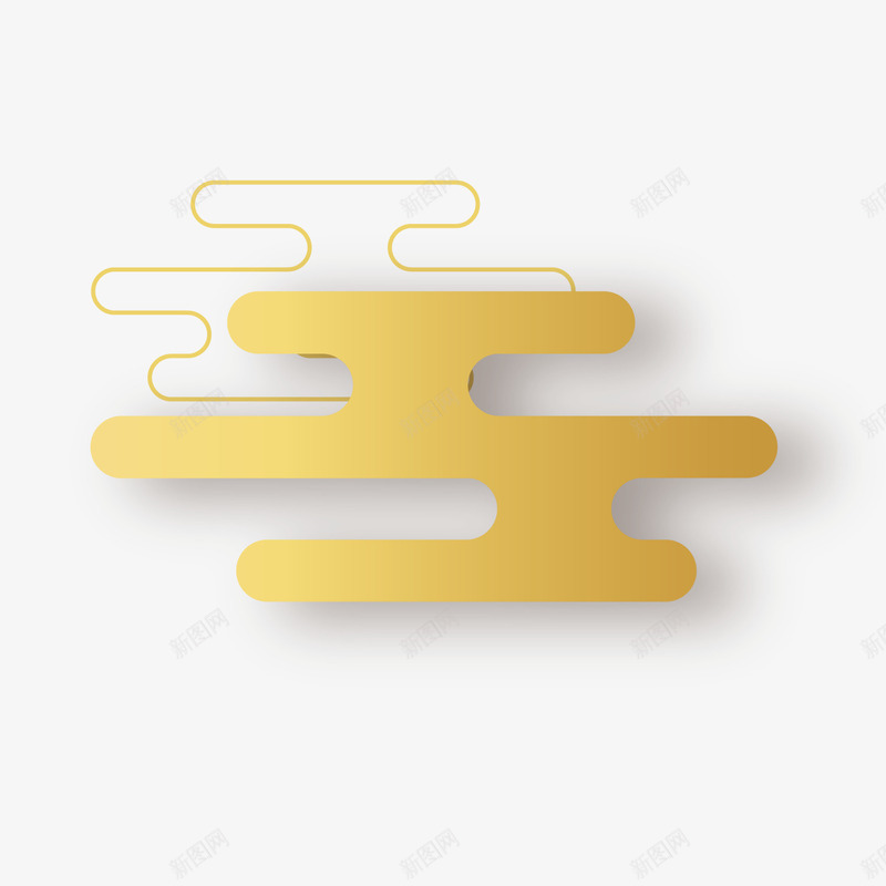 金色云朵装饰矢量图ai免抠素材_88icon https://88icon.com 中国风 云朵 传统 喜庆 线条 装饰 金色 矢量图