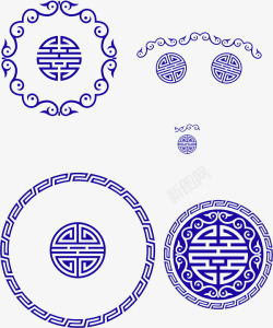 古典青花瓷底纹素材