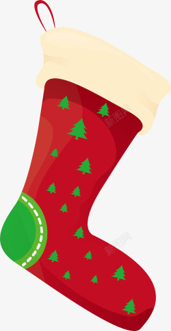 节庆装饰红色圣诞树袜子高清图片