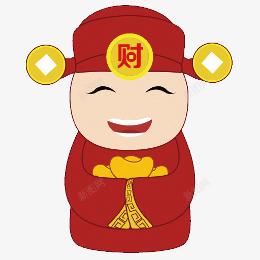 手绘财神爷png免抠素材_88icon https://88icon.com 元宝 卡通 手绘财神爷 财神