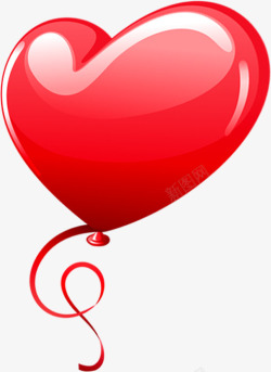 红色心形气球卡通素材