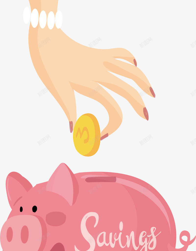 向存钱罐投入金币png免抠素材_88icon https://88icon.com 小猪存钱罐 矢量png 粉色小猪 金币