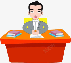 职场成功人士端正的办公素材