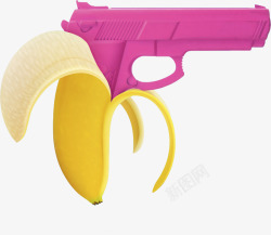 c4d香蕉手枪电商装饰素材