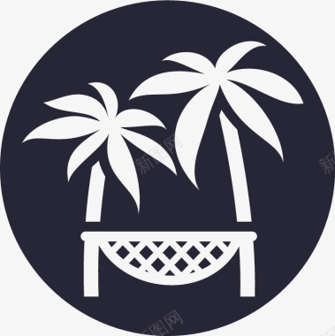 椰子树icon去玩首页出境游矢量图图标图标