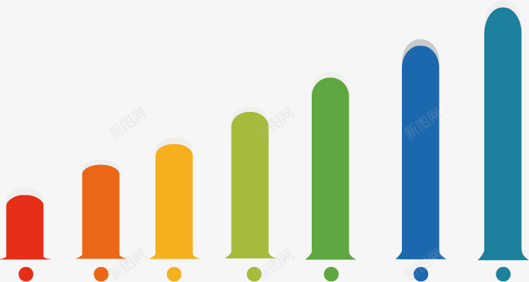 七彩色柱形图矢量图eps免抠素材_88icon https://88icon.com 彩色 彩虹 柱状图 标签 比例柱状图 矢量图