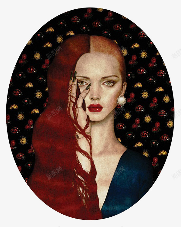 卡通阴阳脸png免抠素材_88icon https://88icon.com 性感 美女 阴暗