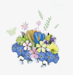 手绘画花朵装饰素材