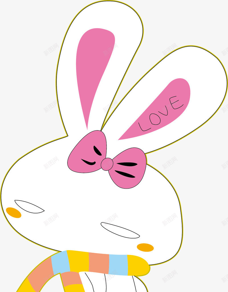 围巾兔png免抠素材_88icon https://88icon.com love兔 卡通 戴围巾的兔子