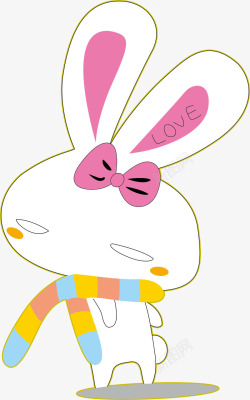 戴围巾的垂耳兔围巾兔高清图片