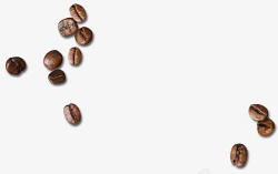 苦咖啡散落的咖啡豆高清图片