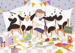 幼儿园童话故事熊猫幼儿园高清图片