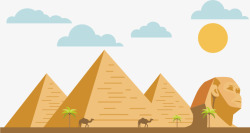 埃及人金字塔卡通矢量图高清图片