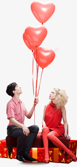 情侣爱心气球素材